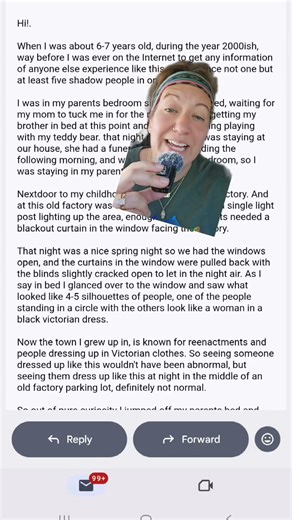 Reading Your Glitch in the Matrix (and other weird) Stories 👀 part 233 send your story to me at auntiematrix@gmail.com #glitchinthematrix #auntiematrix #paranormal #hatman #shadowpeople | Jessica Castro