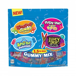 Ring Pop, Baby Bottle Pop, Push Pop, Juicy Drop Pop, Fruit Flavored, Gummy Candy, 24.2 oz, 52 Count Bag