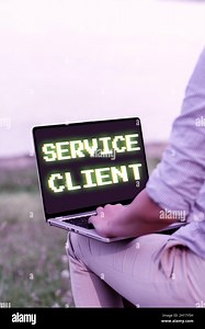 Conceptual caption Service Client. Business idea Dealing with customers satisfaction and needs efficiently Voice And Video Calling Capabilities Stock Photo - Alamy