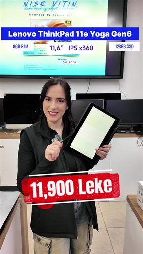 ✨ NISE VITIN duke bërë zgjedhjet e duhura! ✨ 💻 Lenovo ThinkPad 11e Yoga Gen 6 (USED) 🔄 2-në-1 Laptop & Tablet ⚡ Intel Core m3-8100Y (deri 3.40GHz) 🧠 8GB RAM 💾 128GB SSD 📱 11.6” IPS x360 Touchscreen ✍️ Lapsi i përfshirë 🔥 Çmimi: 11,900 Lekë Nga 23,900 Lekë ❌ 📩 Na shkruaj në DM për porosi 📦 Sasi të limituara! 🚀