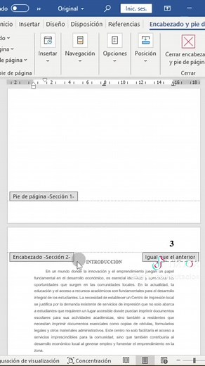 Cómo insertar números de página en Word desde cualquier hoja