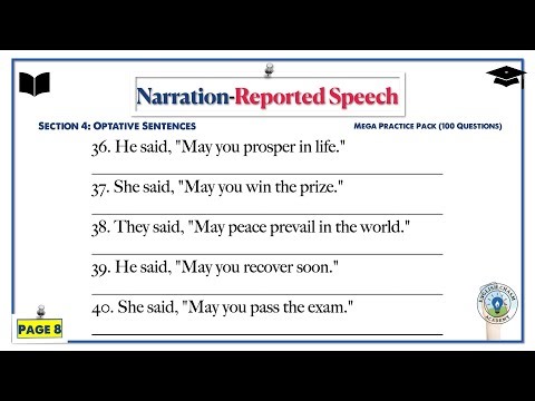 100 Important Narration (Direct & Indirect Speech) Questions with Answers | Part 3