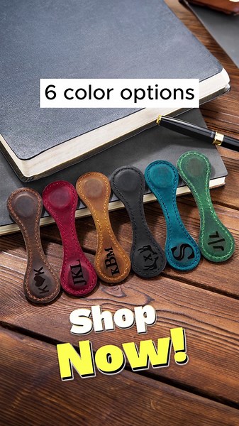 Personalized Magnetic Bookmark for Woman Men, Custom Engraved Initial Letter Monogram Leather Bookmark, Customized Name Gift for Book Lovers, 1 Piece