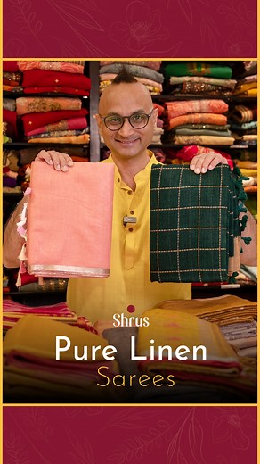 40K views · 326 reactions | Flat 35% discount on Pure Linen Sarees from Rs 1200/-3500/- To Order ONLINE Search with "Linen" www.shrus.com" (or) in our App "SHRUS" Direct Link - https://shrus.com/collections/linen-sarees Visit Our Website @ www.shrus.com (or)  Whatsapp @ +917604936565 Or Call Us : 07969460000 (or) Visit Our Store @ No:27 - Rama Nilayam, Hindi Prachara Saba, Tnagar Chennai #shrus #ikyem #handloom #tnagar #silk #sareesusa #sareeshopping | Shrus | Facebook