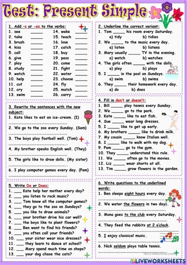 Present Simple online exercise for beginner