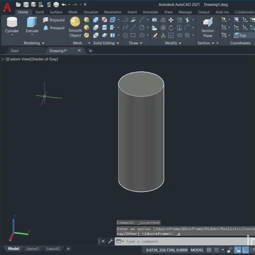 AutoCAD 3D Cylinder Tutorial 🔥 | Easy Step-by-Step Guide #autocad #autocadblocks #cadwork #cylinderr
