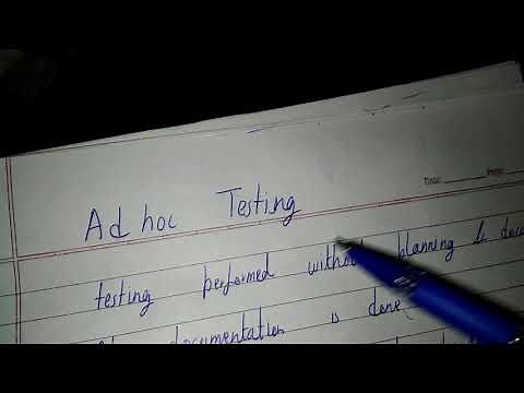 What is Ad hoc testing