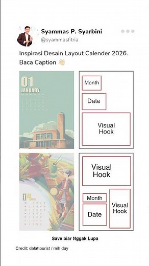 Inspirasi layout kalender 2026 🗓️✨#2026 #calendar #designer