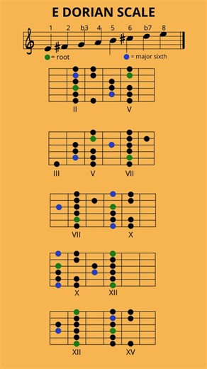 E Dorian Scale TsTTTsT