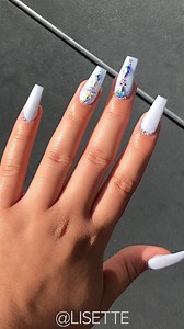 I decided to bring you guys to get my nails done! What do you think of these rhinestone glam nails? 💎✨ www.youtube.com/user/Luhhsettyxo | Luhhsetty