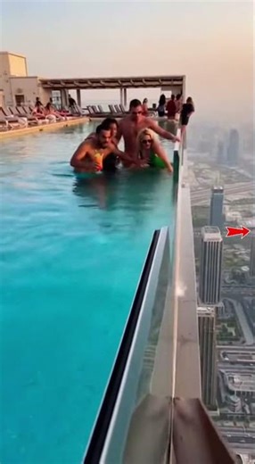 The rooftop pool exploded, giving me a huge fright; I almost fell in. #funny