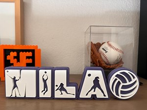 Custom Sports Name Plate (volleyball) | Personalized 3D Printed Gift | Volleyball Theme - Etsy