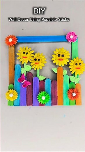 DIY Wall Decor Using Popsicle Sticks | Easy Home Decoration Idea 🏡✨