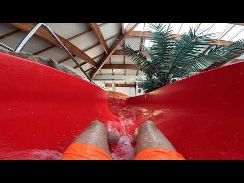 Red Slide Water Slide | Aquapark FALA Poland | POV 4K