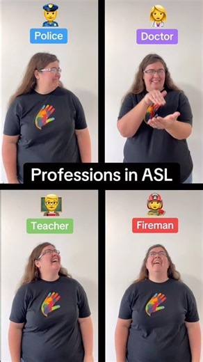 How to sign police 👮‍♀️ doctor 👩‍⚕️ fireman 👨‍🚒 teacher 👩‍🏫 in ASL | Beginner ASL Professions