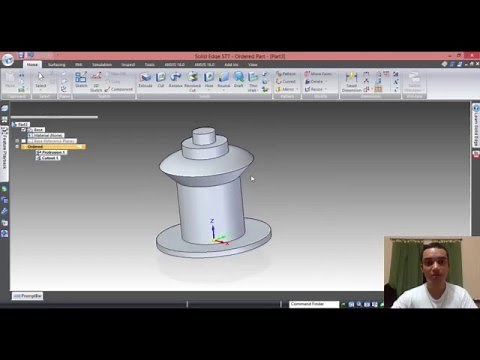 Tutorial Solid Edge 007 - As ferramentas Revolve e Revolved Cut do ambiente Part