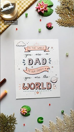 DIY Father's Day Card ✨🤎। #calligraphy #fathersday #trending #viralshorts