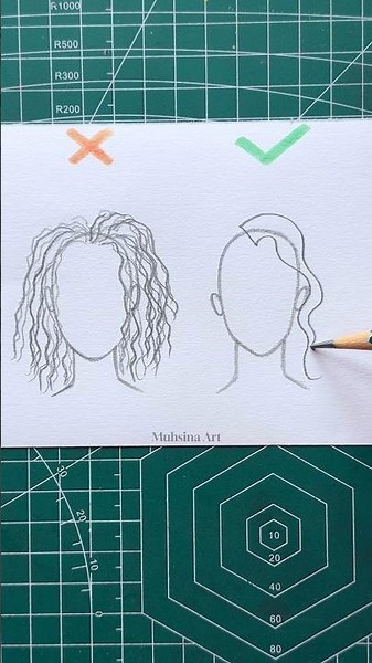 How to draw curly hair🤔😱 #shorts #craft #art #drawing #tutorial #hairstyle