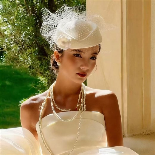 Vintage Ivory Bridal Pillbox Hat With Birdcage Veil and Floral Accent - Etsy Canada