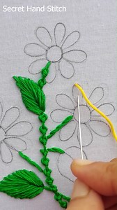 basic hand embroidery flower stitch tutorial#shortsvideos #handembroidery #trendingreels | Secret Hand Stitch