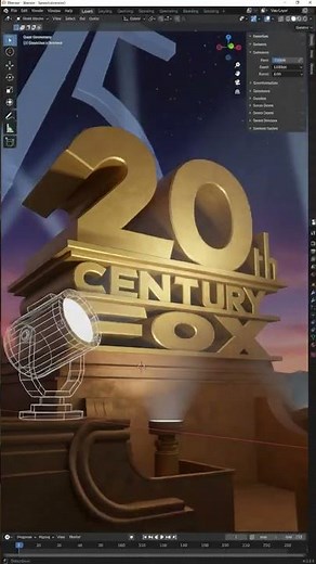 20th century fox 75 years logo blender 3d speedrun