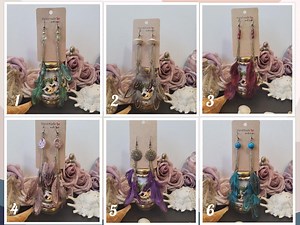 Boho Faux Feather Dangle Earrings | Vintage Beads, Festival Jewelry - Etsy