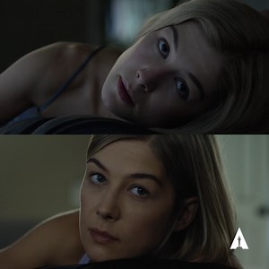 The first and final frame of David Fincher's 'Gone Girl.' 'Gone Girl' earned Rosamund Pike a Best Actress nomination for her chilling performance as Amy Dunne, one of cinema's most iconic anti-heroes. | The Academy