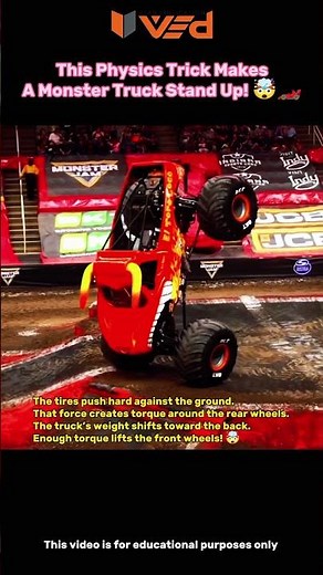 This Physics Trick Makes a Monster Truck Stand Up! 🤯🏎️ #shorts