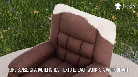 JONPONY Manual Recliner Chair with Heat Therapy and Massage Function, Heavy Duty Reclining Mechanism Massage Chair, Elderly Single Rocker Sofa with Cup Holders for Bedroom Home Theater,Brown