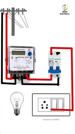 switch board connection spark electrical work ✨️ 👌 #tamilshorts