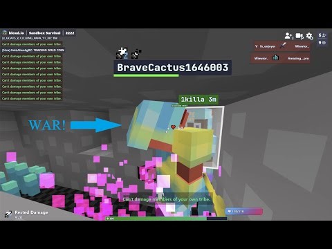 Bloxd.io Survival Hole pvp in lobby 2222 against l9mao - friendly ( 21 kills ) #bloxd #bloxdio