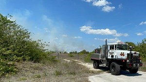 Brush fire burning 35 acres off Corkscrew Road
