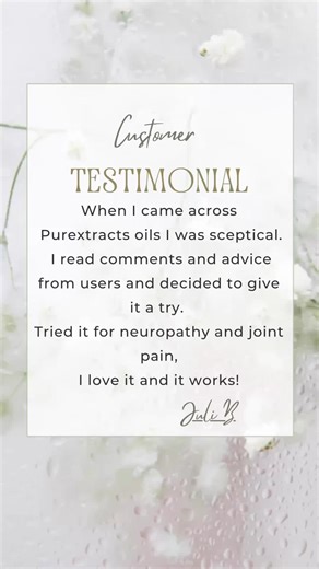 From Sceptical to Believer 🌟 Julie tried our Turmeric Massage Oils and she loves them 💗 If you’re unsure where to start, our starter pack lets you discover what works best for your body- all 100% Natural 🌿 ✨ Targeted relief ✨ Gentle and warming ✨ Trusted by real customers #purextracts #neuropathy #naturalwellness #customerreview #jointpain