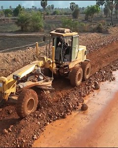 Revolutionizing Roads - Motor Grader's Red Land Subgrade Construction in Action | Grader Construction
