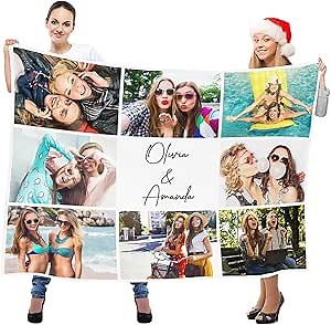 Personalized Blanket with Photo, Custom Blanket with Picture, Customized Photo Blankets, Personalized Valentines Day Gifts for Mom, Baby, Kid, Family