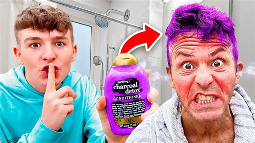 Shampoo hair dye prank on my dad goes hilariously wrong