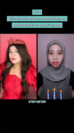 #pov we're step sister and have a same birthday, and she tries to make fun when it's my turn