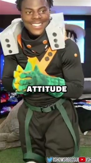 Ishowspeed shows of his katsuki bakugo cosplay