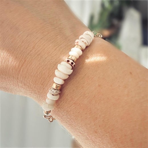 Kai Puka Shell Bracelet: 14k Gold Filled or Sterling Silver - Handmade Boho Seashell Beach - Etsy
