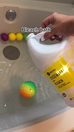 Cleaning my Son's Toys with a Bleach Bath