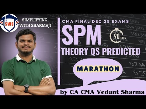 CMA Final SPM Marathon MUST WATCH - 30 Marks in 90 Mins - LDR Questions + Exam Oriented Notes