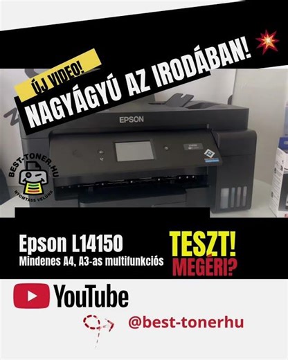Epson L14150 az A3-as nagyágyú, ami elpusztítja a patronokat! 🖨️💥 #EcoTank #Epson #l14150