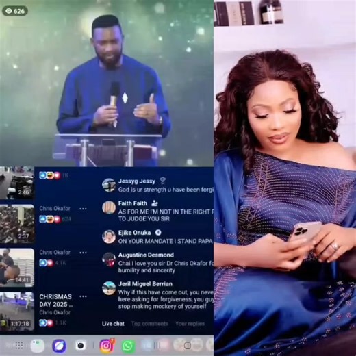 Pastor Chris Okafor apologized to Doris Ogala and others during his church service today ...who has no sin let him first cast a stone | Vivian Godwin
