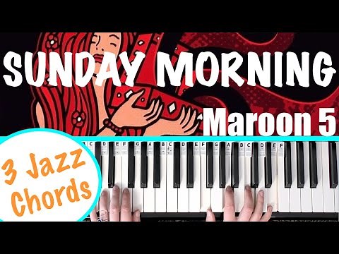 How to play SUNDAY MORNING - Maroon 5 Piano Tutorial [Jazz Chords]