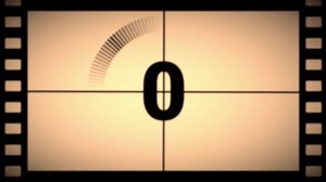 3回のカウントダウンタイマーを示す古い映画のようなアニメーション動画