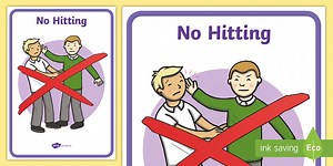 No Hitting Display Poster