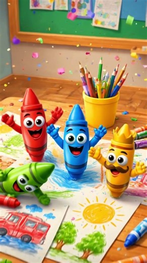 Crayons Playing around #funnyforkids