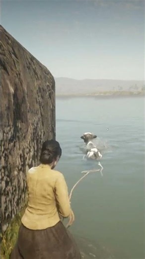 BRAVE Girl’s EPIC Rescue Attempt After Cow Falls Into River! UNREAL Moment #shorts #gaming