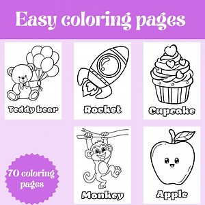 Easy Coloring Pages for Kids, Toddlers, Preschoolers Toddlers Coloring Book Easy Coloring Pages Homeschool Printable, Preschool - Etsy Canada