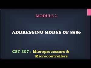 Addressing Modes 8086| M2_2 | CST 307 Microprocessors and microcontrollers